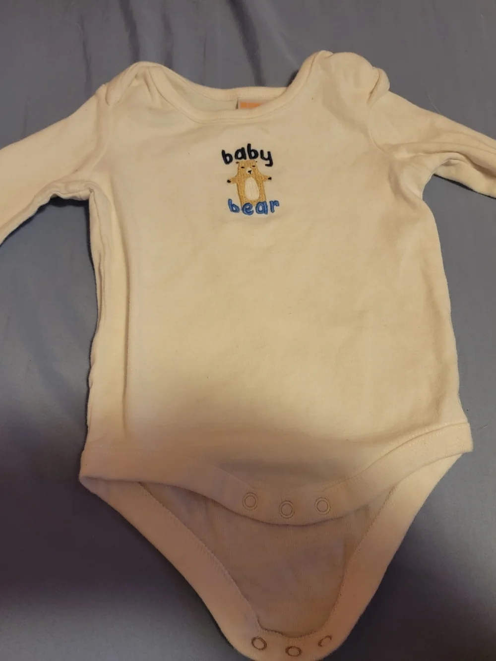 Gymboree Cream Long-Sleeve Baby Bear Bodysuit